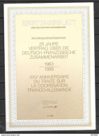 1988 - 25 Ans Traitésur La Coopération - FDC - Allemagne Franc - Joint Issues