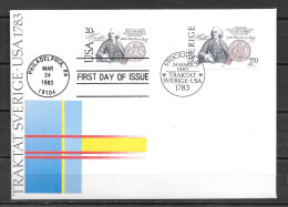 1983 - FDC Etats-Unis, Suede - Joint Issues
