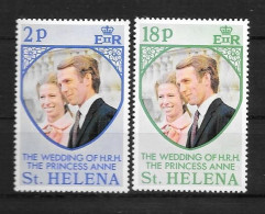 1973 - STE HELENE - Mariage Princesse Anne - Joint Issues