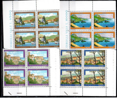 ITALIA REPUBBLICA ITALY REPUBLIC 1987 PROPAGANDA TURISTICA TOURISM SERIE TOURISM QUARTINA ANGOLO DI FOGLIO BLOCK MNH - 1981-90: Mint/hinged