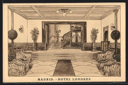 Postal Madrid, Hotel Londres, Foyer  - Madrid