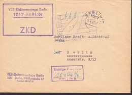 Berlin R3-ZKD-St. Elektromontage Berlin, Ortsbrief 6.4.67 Mit Richtige Anschrift - Storia Postale