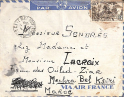 Lettre Avion Pour Le Maroc 1949 Affranchissement 40 F. Cayenne - Lettres & Documents