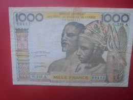 CÔTE D'IVOIRE (A) 1000 FRANCS ND (1977) Circuler COTES:15-40$ (B.33) - Stati Dell'Africa Occidentale