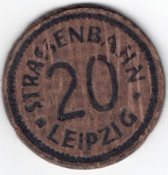 Strassenbahn Leipzig 20 Pfennig O.Datum/Jahr "Straßenbahnmarke" D.24mm, RARE Ss - Firma's