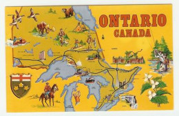 Carte Postale Représentant Une Carte De L'ontario - Other & Unclassified