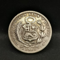 1 DINERO ARGENT 1906 LIMA 826 000 Ex. PEROU / PERU SILVER - Perú