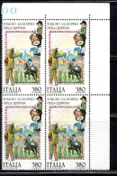 ITALIA REPUBBLICA ITALY 1987 FOLCLORE ITALIANO FOLKLORE GIOSTRA DELLA QUINTANA FOLIGNO QUARTINA ANGOLO DI FOGLIO MNH - 1981-90:  Nuovi