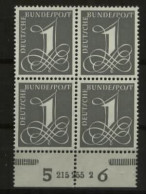 N060 - BRD Nr. 226 Y Unterrand 4er Block Mit HAN 215 255 2 Postfrisch ,MNH - Ungebraucht