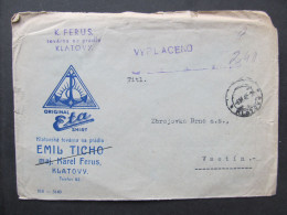 BRIEF Klatovy - Vsetín Emil Ticho 1945 Provisorium VYPLACENO  //// P2100 - Storia Postale