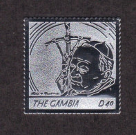 The Gambia 2005 Pope John Paul II 40D Metallic Silver Stamp  MNH Mi 5563 - Gambia (1965-...)