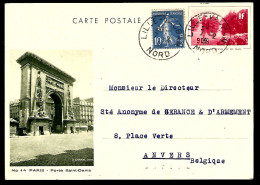 ENTIER POSTAL AVEC COMPLÉMENT EN PROVENANCE DE LILLE VAUBAN -  NORD - 1938 -  - Postales Tipos Y (antes De 1995)