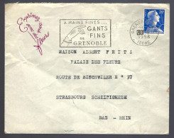 GANTS FINS DE GRENOBLE - MAIN - MARIENNE DE MULLER - 1958 - FLEURS -  - Textiles
