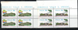 ITALIA REPUBBLICA ITALY 1987 ATLETICA LEGGERA OLYMPHILEX ESPOSIZIONE DI FILATELIA SERIE QUARTINA  ANGOLO DI FOGLIO MNH - 1981-90:  Nuevos