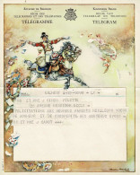 Télégramme - Cheval, Postier, Lettres, Fleurs, Cadeaux - 1946 - Belgique - Chevaux