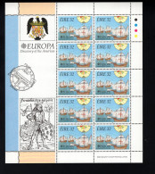 1993946324 1992 SCOTT  858 859  (XX) POSTFRIS MINT NEVER HINGED   - EUROPA ISSUE - DISCOVERY OF AMERICA - COMPLETE SHEET - Ungebraucht