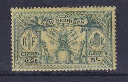 New Hebrides: 1925   Weapons & Idols   SG51   5/- (6.25fr)   MH - Neufs