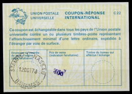 BAHAMAS La22B  Violet 40c  International Reply Coupon Reponse Antwortschein IAS IRC O NASSAU 12.10.78 - Bahamas (1973-...)