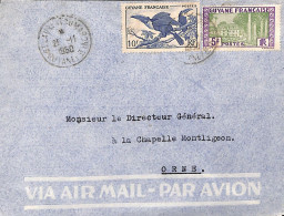 Enveloppe Avion Pour La France 1950 Affranchissement 15 F Oblitération De ST LAURENT DU MARONI GUYANE Fse - Lettres & Documents