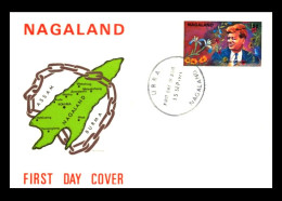 Nagaland [Indien – India]: 'John F. Kennedy [JFK] Blumen – Flowers, 1971', FDC - Kennedy (John F.)