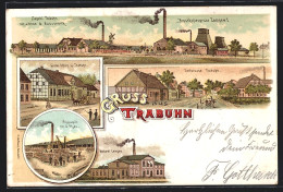 Lithographie Trabuhn, Braunkohlengrube Und Ziegelei, Gasthaus Schulz, Molkerei Lemgow  - Mines