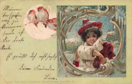 FANTAISIES - Une Petite Fille Sous La Neige - Colorisé - Carte Postale Ancienne - Mujeres