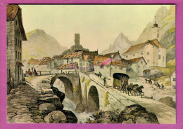 POSTE ET FACTEURS - Musée Des PTT - George Barnard 1843 Hospenthal La Poste Du St Gothard  Caleche Pont Maison - Postal Services