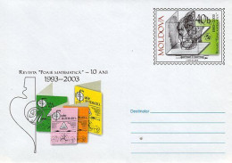 MOLDOVA REPUBLIC 2003: MATHEMATICS GAZETTE, Unused Prepaid Postal Stationery Cover - Registered Shipping! - Moldavië