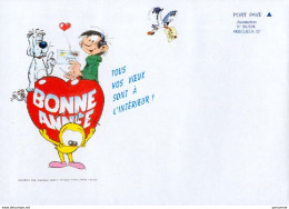 GASTON LAGAFFE : Enveloppe BONNE ANNEE - Franquin