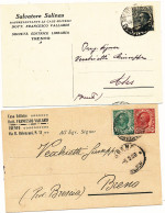 120/29 TRENTO DUE CARTOLINE PUBBLICITARIE VALLARDI - Storia Postale