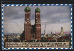 Künstler-AK München, Panorama Mit Türme Der Frauenkirche  - Böttcher, Hans