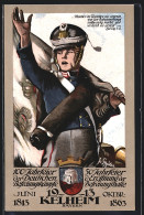 Künstler-AK Kelheim, 100 Jahrfeier Der Deutschen Befreiungskämpfe 1913, Soldat In Uniform.  - Guerres - Autres
