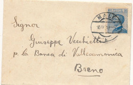 1919 MALE' B DC TIPO AUSTRIACO - Storia Postale