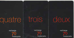 TC19 - 3 RECHARGES MOBICARTES, Pour 1 Euro - Cellphone Cards (refills)