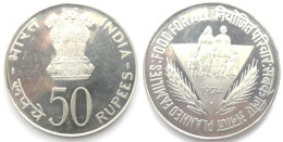INDIA - 50 Rupees 1974 Argento FS - Fao Food For All - Inde