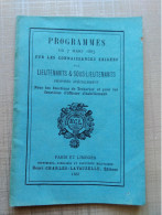 Militaria - Programmes De 1883 Sur Les Connaissances Exigées Des Lieutenants & Sous-Lieutenants - Programs