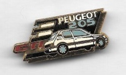 Pin's  Automobiles  PEUGEOT  GTI  205  Blanche  ( 205  écrit  En  Blanc  ) - Peugeot