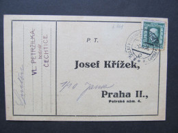 KARTE Dolní Kralovice - Benešov 1928 Čechtice Bahnpost Zugstempel  //// P2056 - Lettres & Documents
