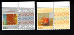 1993956902 1993 SCOTT 895 896  (XX) POSTFRIS MINT NEVER HINGED - EUROPA ISSUE - PAINTINGS COMPTEMORARY ART  LABEL RIGHT - Ungebraucht