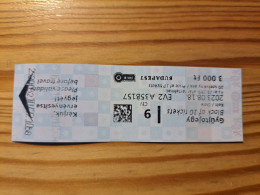 Public Transport, Bus, Metro Ticket - Hungary - Europa