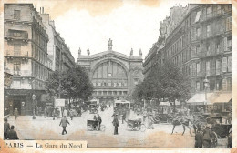 FRANCE - Paris - Vue Générale - La Gare Du Nord - Animé - Des Voitures - Carte Postale Ancienne - Pariser Métro, Bahnhöfe