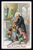 Santino/holycard: S. FILIPPO NERI - E - PR - Cromolitografia - Mm. 70 X 110 - Religion & Esotérisme