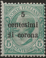 TRTT3L,1919 Terre Redente - Trento E Trieste, Sassone Nr. 3, Francobollo Nuovo Con Traccia Di Linguella */ - Trento & Trieste