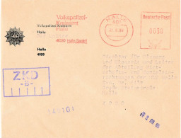 DDR Brief ZKD B Afs Volkspolizei Kreisamt Halle 1989 - Service Central De Courrier