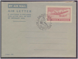 First Anniversary Of India's Republic Was Celebrated On January 26, 1951, Republic Of India Aerogramme Air Letter 1951 - Covers & Documents