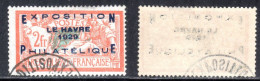 N° 257A (EXPO Le Havre 1929) Oblitéré TB Signé:  COTE= 900 € - Used Stamps