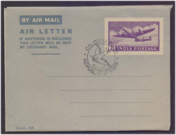 First Anniversary Of India's Republic Was Celebrated On January 26, 1951, Republic Of India Aerogramme Air Letter 1951 - Storia Postale