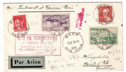 2514 FRANCE FRANCIA FRANCAISE BARR 1935 LIASION AERIENNE FRANCE ANTILLES AIR MAIL  AVION BORDEAUX GUADELOUPE - Covers & Documents