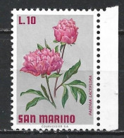 San Marino, 1971 - 10l Peonie - Nr.841 MNH** - Ongebruikt