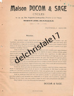 40 0243 MONT DE MARSAN LANDES 1919 Cycles Maison DUCOM & SAGE Rue Augustin LESBAZEILLES à LARAIGNEZ - Auto's